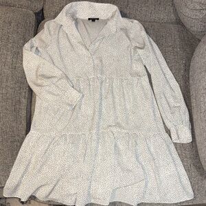 Express White Polka Dot Dress